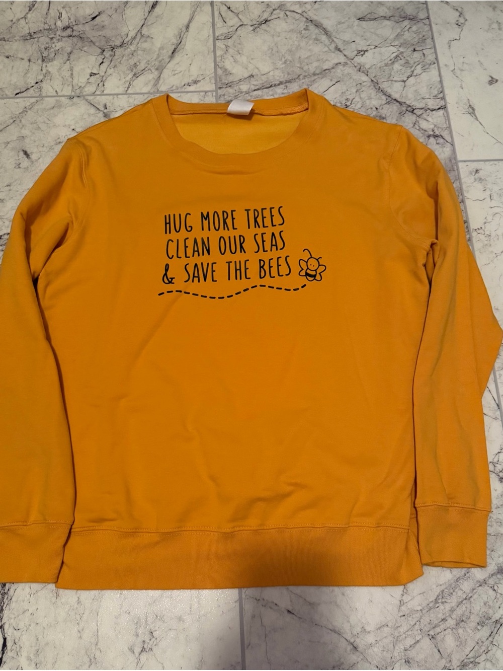 Women’s Mustard Yellow Eco Message Crewneck Sweatshirt